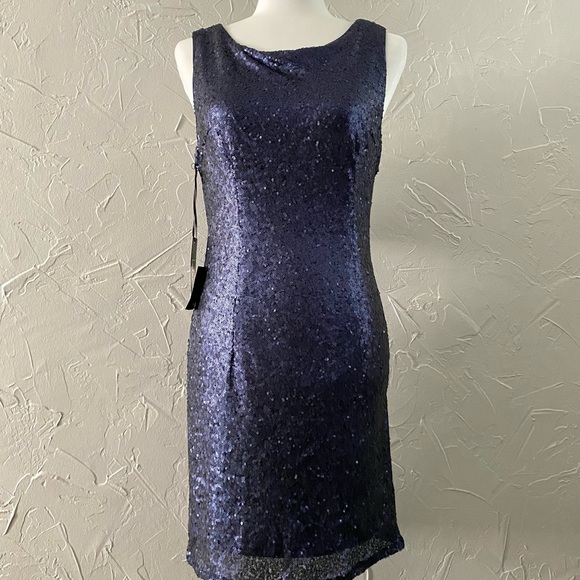 Lulus Shine Time Navy Blue Sequin Mini Dress New With Tags 💙🧿🦋🫐🌑 - Picture 3 of 6